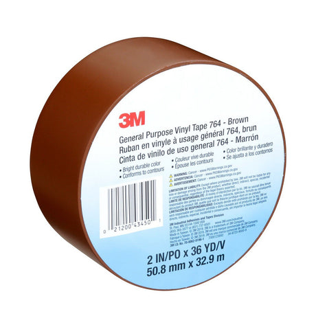 3M 764 General Purpose Vinyl Tape, Brown, 2 in x 36 yd, 5 mil (7000123892)  - (24Pack) - 8