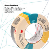 3M 3900 Multi-Purpose Duct Tape, Rubber Adhesive, Water Resistant, Yellow, 48 mm x 54.8 m, 7.6 mil (7000124007)  - (24Pack) - 2