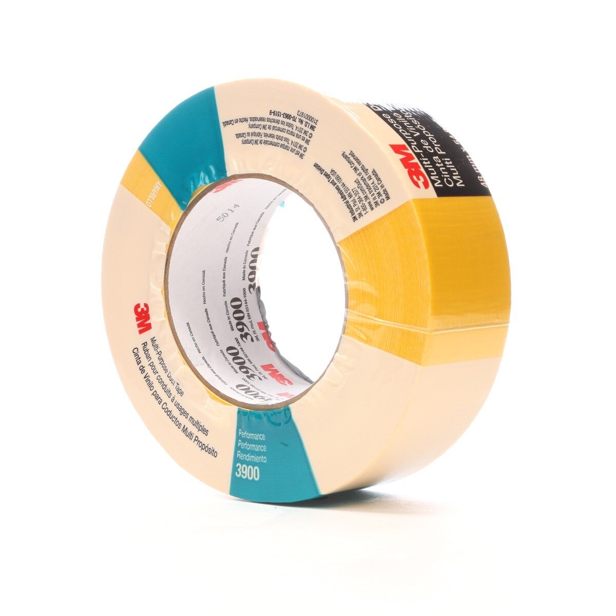 3M 3900 Multi-Purpose Duct Tape, Rubber Adhesive, Water Resistant, Yellow, 48 mm x 54.8 m, 7.6 mil (7000124007)  - (24Pack) - 5