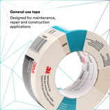 3M 3900 Multi Purpose Duct Tape, Rubber Adhesive, Water Resistant, White, 48 mm x 54.8 m, 7.6 mil (7000124008)  - (24Pack) - 2