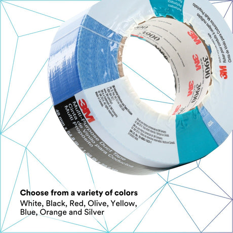 3M 3900 Multi-Purpose Duct Tape, Blue, Rubber Adhesive, Water Resistant, 48 mm x 54.8 m, 7.6 mil (7000124009)  - (24Pack) - 3