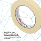 3M 203 General Purpose Masking Tape, Beige, 24 mm x 55 m, 4.7 mil (7000124085)  - (36Pack) - 3