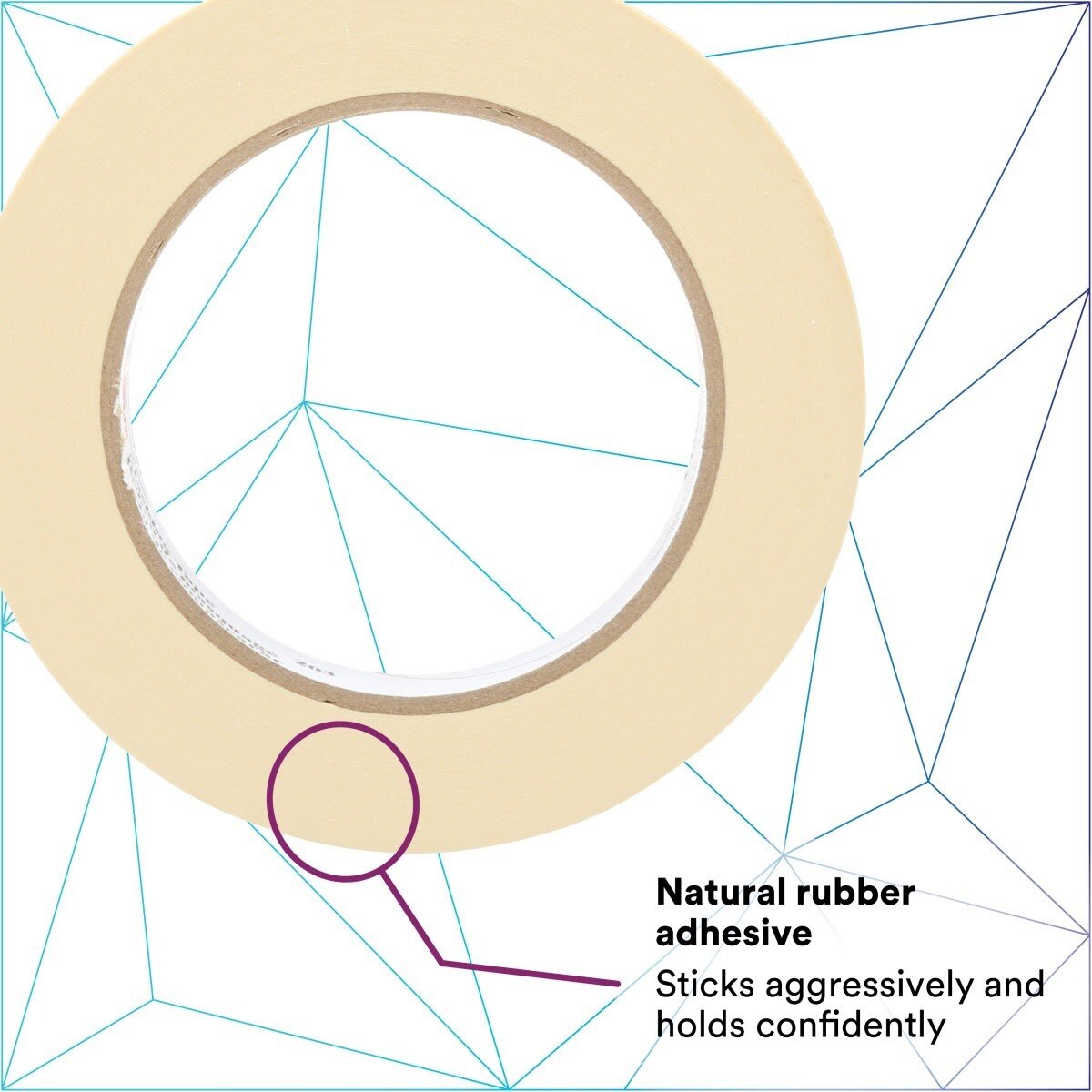 3M 203 General Purpose Masking Tape, Beige, 36 mm x 55 m, 4.7 mil (7000124208) (24 Pack) - 2