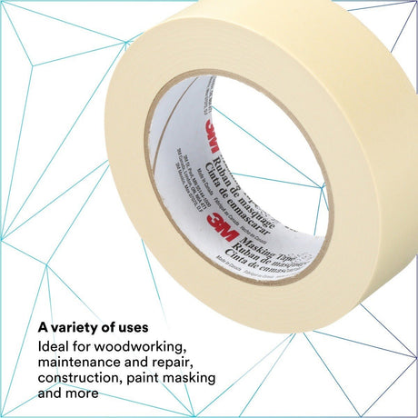 3M 203 General Purpose Masking Tape, Beige, 36 mm x 55 m, 4.7 mil (7000124208) (24 Pack) - 4