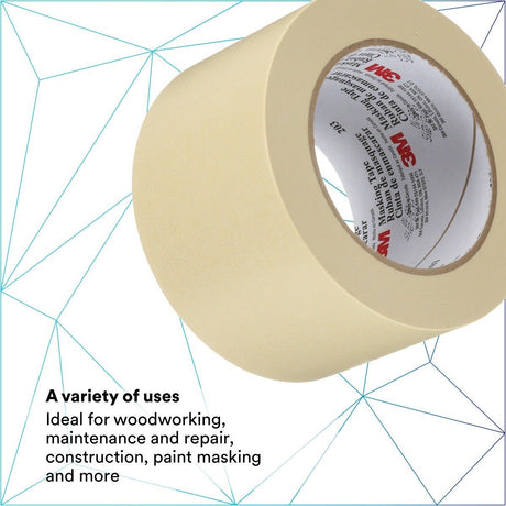 3M 203 General Purpose Masking Tape, Beige, 48 mm x 55 m, 4.7 mil (7000124209) (24 Pack) - 2