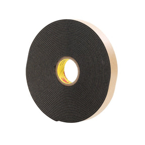 3M 4496B 4496 Double Coated Polyethylene Foam Tape, Black, 1/4 in x 36 yd, 62 mil (7000124260) (36 Pack)