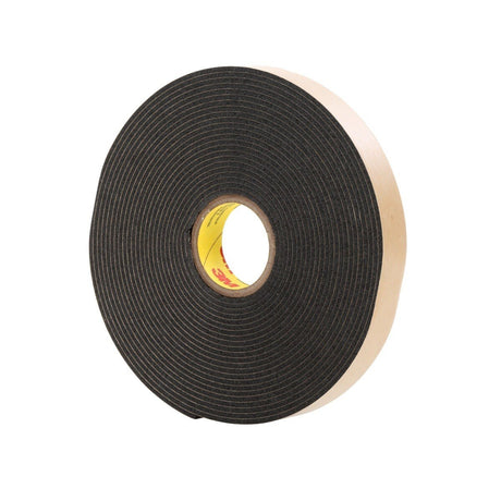 3M 4496B 4496 Double Coated Polyethylene Foam Tape, Black, 1/4 in x 36 yd, 62 mil (7000124260) (36 Pack)
