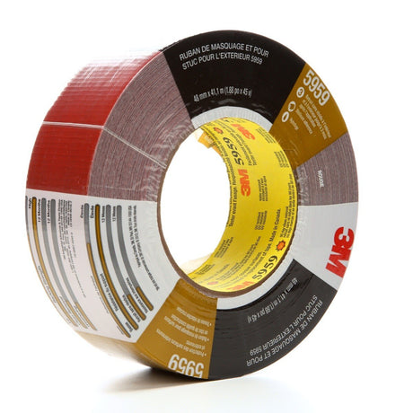 3M 5959 Outdoor Masking and Stucco Tape, Red, 48 mm x 41.1 m, 12.0 mil (7000124742)  - (12Pack) - 3