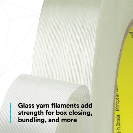3M 898 Scotch Filament Tape, Clear, 36 mm x 110 m, 6.6 mil (7000124747) (864 Pack) - 3