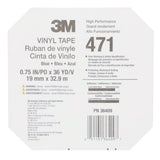 3M Vinyl Tape 471 Blue 5.2 mil 3/4 in x 36 yd 48 Rolls Case (471) (7000124804)  - (48Pack) - 9