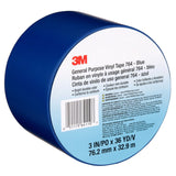 3M 764 Vinyl Tape General Purpose Blue 3 in x 36 yd Light Traffic Floor Marking Tape for Color Coding and Safety (7000124864)  - (12Pack) - 7