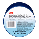 3M 764 Vinyl Tape General Purpose Blue 3 in x 36 yd Light Traffic Floor Marking Tape for Color Coding and Safety (7000124864)  - (12Pack) - 9