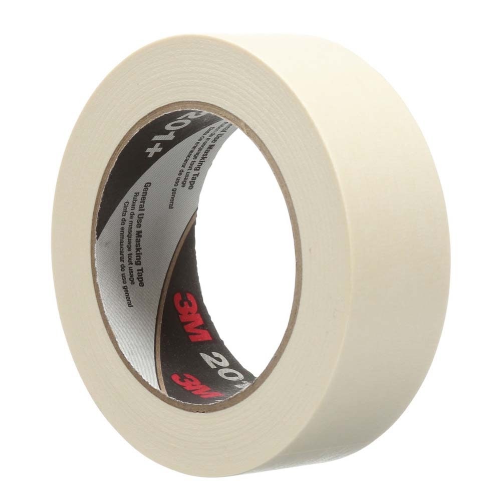 3M 201+ General Use Masking Tape, Tan, 1.42 in x 2.15 in, 4.4 mil - Easy-to-Use High Value Crepe Paper Tape (7000124882) (1 Piece)