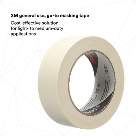 3M 201+ General Use Masking Tape, Tan, 1.42 in x 2.15 in, 4.4 mil - Easy-to-Use High Value Crepe Paper Tape (7000124882) (1 Piece) - 2