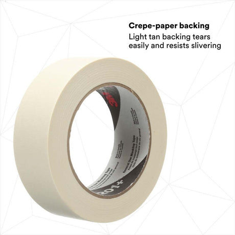 3M 201+ General Use Masking Tape, Tan, 1.42 in x 2.15 in, 4.4 mil - Easy-to-Use High Value Crepe Paper Tape (7000124882) (1 Piece) - 7
