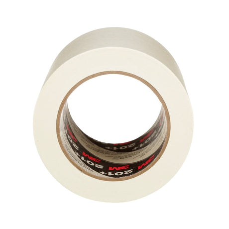 3M 201+ General Use Masking Tape, Crepe Paper, Low Unwind, Clean Removal, Easy Tear, Resist Slivering, Tan, 96 mm x 55 m, 4.4 mil (7000124885) (8 Pack) - 7