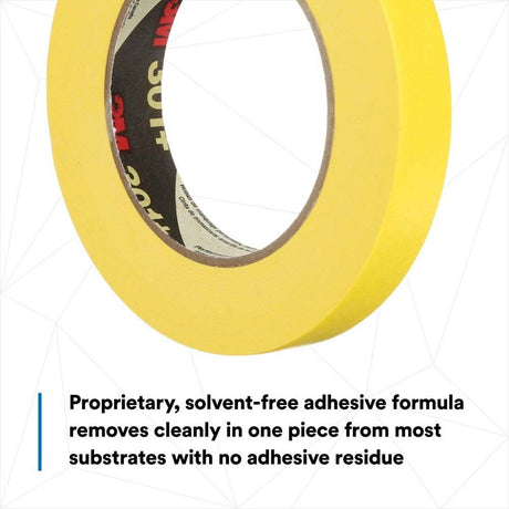 3M 301+ Performance Yellow Masking Tape for Automotive, Specialty Vehicle and Industrial Paint Masking, 18 mm x 55 m (7000124888) (48 Pack) - 4