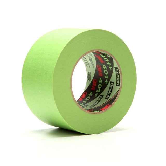 3M 401+ High Performance Green Masking Tape , 72 mm x 55 m, 6.7 mil (7000124899) (8 Pack)