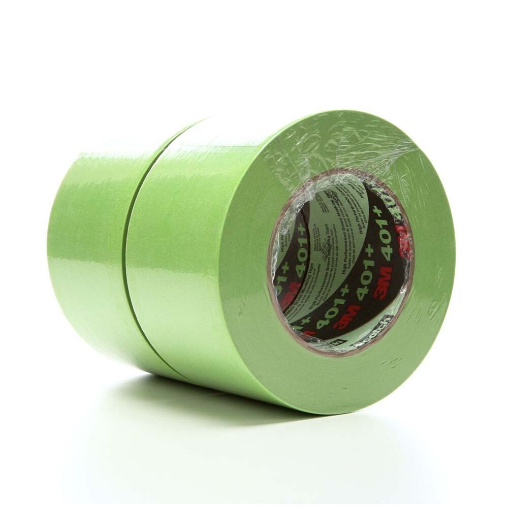 3M 401+ High Performance Green Masking Tape , 72 mm x 55 m, 6.7 mil (7000124899) (8 Pack) - 8