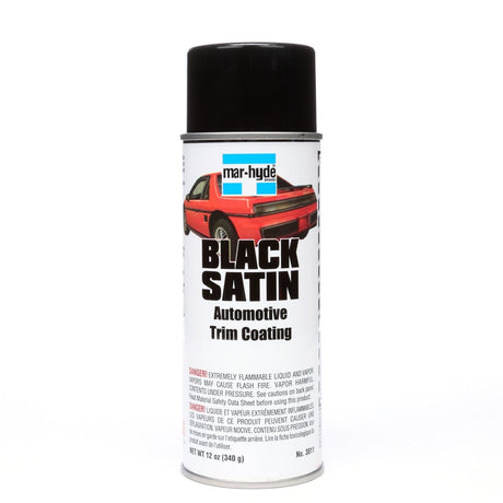 3M Mar-Hyde Black Satin Automotive Trim Coating, Aerosol, 12 oz (03811) (7000125078)  - (12Pack)