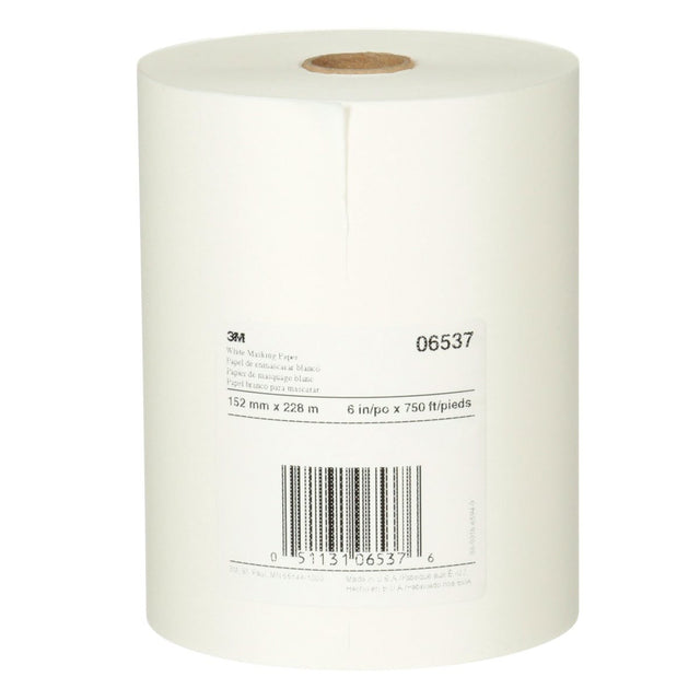 3M White Masking Paper, Heat Resistant, Flexible, Lint Free, 6 in x 750 ft (06537) (7000126065)  - (6Pack)