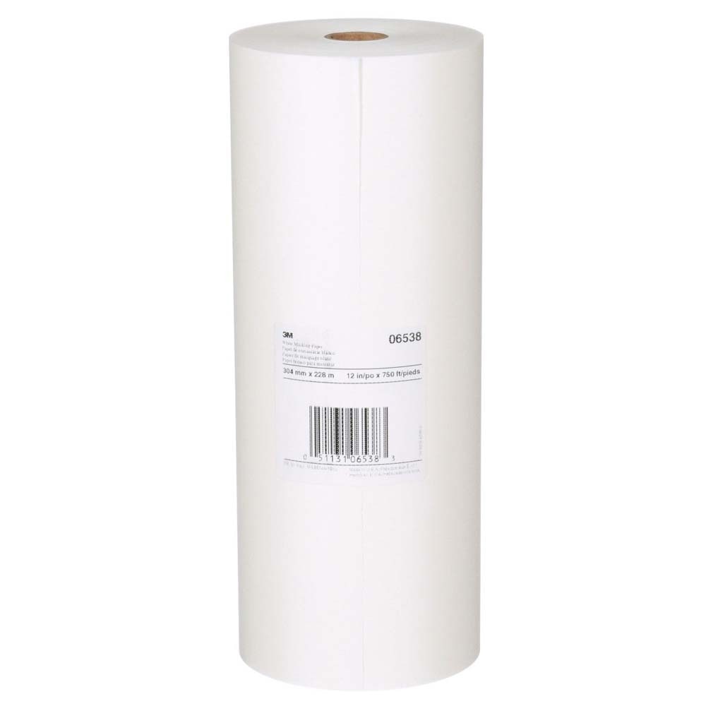 3M 06538 White Masking Paper, 12 in x 750 ft (7000126066)