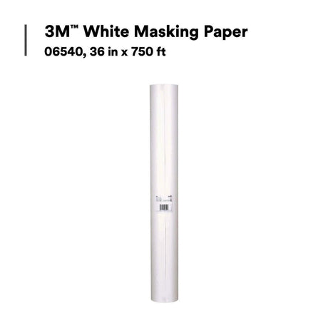 3M 06540 White Masking Paper Roll 36 in x 750 ft (7000126067) - 2