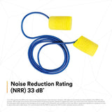 3M 311-4101 E-A-R Classic Plus Metal Detectable Corded Disposable Foam Earplugs, NRR 33 dB, Poly Bag, 200 Pair (7000127210) (2000 Pack) - 5