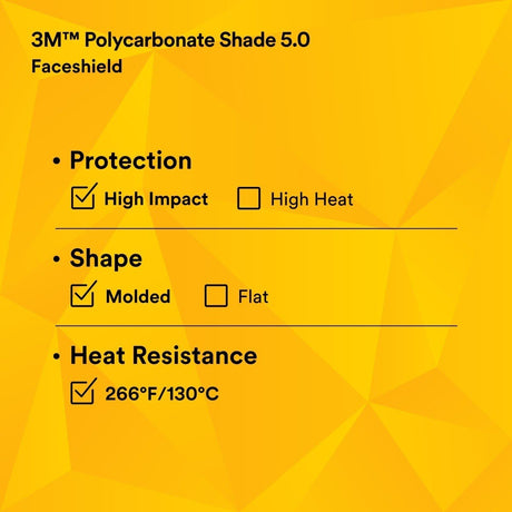 3M 82706-10000 W96IR5 Polycarbonate Faceshield Window, Shade 5.0 (7000127241)  - (10Pack) - 5