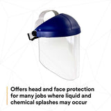 3M 82783-00000 W96 H8A Ratchet Headgear and WP96 Clear Faceshield Safety System, ANSI Z87.1, Adjustable Thermoplastic (7000127244)  - (5Pack) - 6