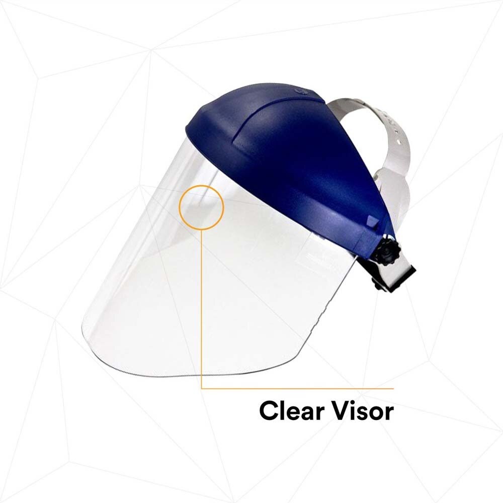 3M 82783-00000 W96 H8A Ratchet Headgear and WP96 Clear Faceshield Safety System, ANSI Z87.1, Adjustable Thermoplastic (7000127244)  - (5Pack) - 8
