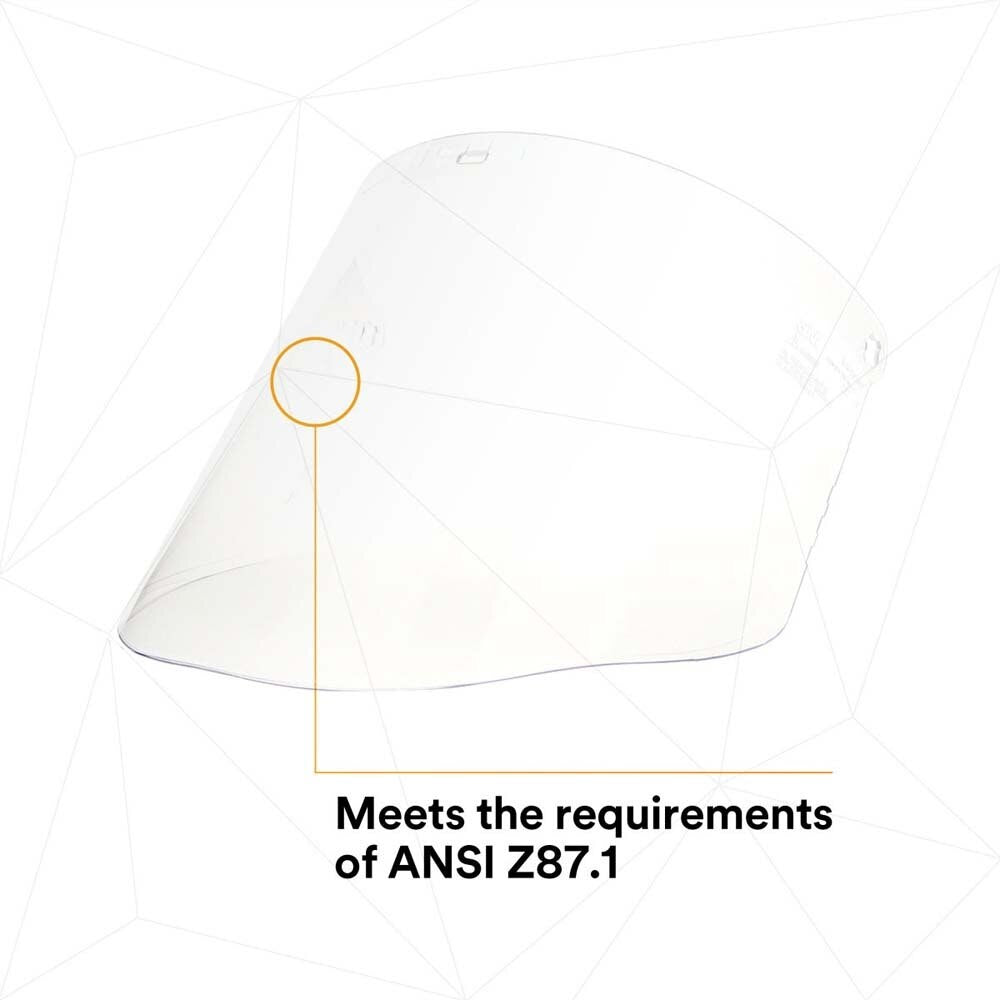 3M 82783-00000 W96 H8A Ratchet Headgear and WP96 Clear Faceshield Safety System, ANSI Z87.1, Adjustable Thermoplastic (7000127244)  - (5Pack) - 9
