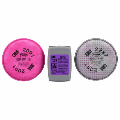 3M 2291 Advanced Particulate Respirator Filter P100 Bayonet for Oil and Non Oil Based Particulates (7000127449) (1 Pair) (50 Pack) - 2