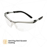 3M 11374-00000-20 BX Reader Safety Glasses, +1.5 Diopter, Anti Fog Anti Scratch Clear Lens, Silver Frame (7000127490) (1 Pair)  - (20Pack) - 3