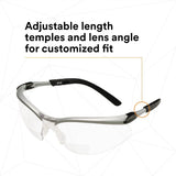3M 11374-00000-20 BX Reader Safety Glasses, +1.5 Diopter, Anti Fog Anti Scratch Clear Lens, Silver Frame (7000127490) (1 Pair)  - (20Pack) - 4
