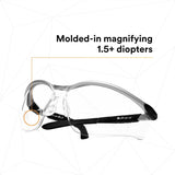 3M 11374-00000-20 BX Reader Safety Glasses, +1.5 Diopter, Anti Fog Anti Scratch Clear Lens, Silver Frame (7000127490) (1 Pair)  - (20Pack) - 5