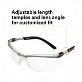 3M 11376-00000-20 Safety Glasses with Readers, BX, 2.5 Diopter, ANSI Z87, Anti-Fog Anti-Scratch Clear Lens, Silver Frame, Adjustable Temples and Lens Angle (7000127491) (1 Pair)  - (20Pack) - 7
