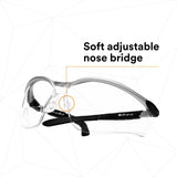 3M 11376-00000-20 Safety Glasses with Readers, BX, 2.5 Diopter, ANSI Z87, Anti-Fog Anti-Scratch Clear Lens, Silver Frame, Adjustable Temples and Lens Angle (7000127491) (1 Pair)  - (20Pack) - 9
