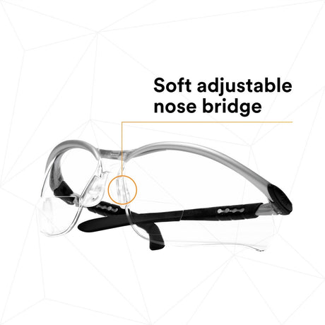 3M 11376-00000-20 Safety Glasses with Readers, BX, 2.5 Diopter, ANSI Z87, Anti-Fog Anti-Scratch Clear Lens, Silver Frame, Adjustable Temples and Lens Angle (7000127491) (1 Pair)  - (20Pack) - 9