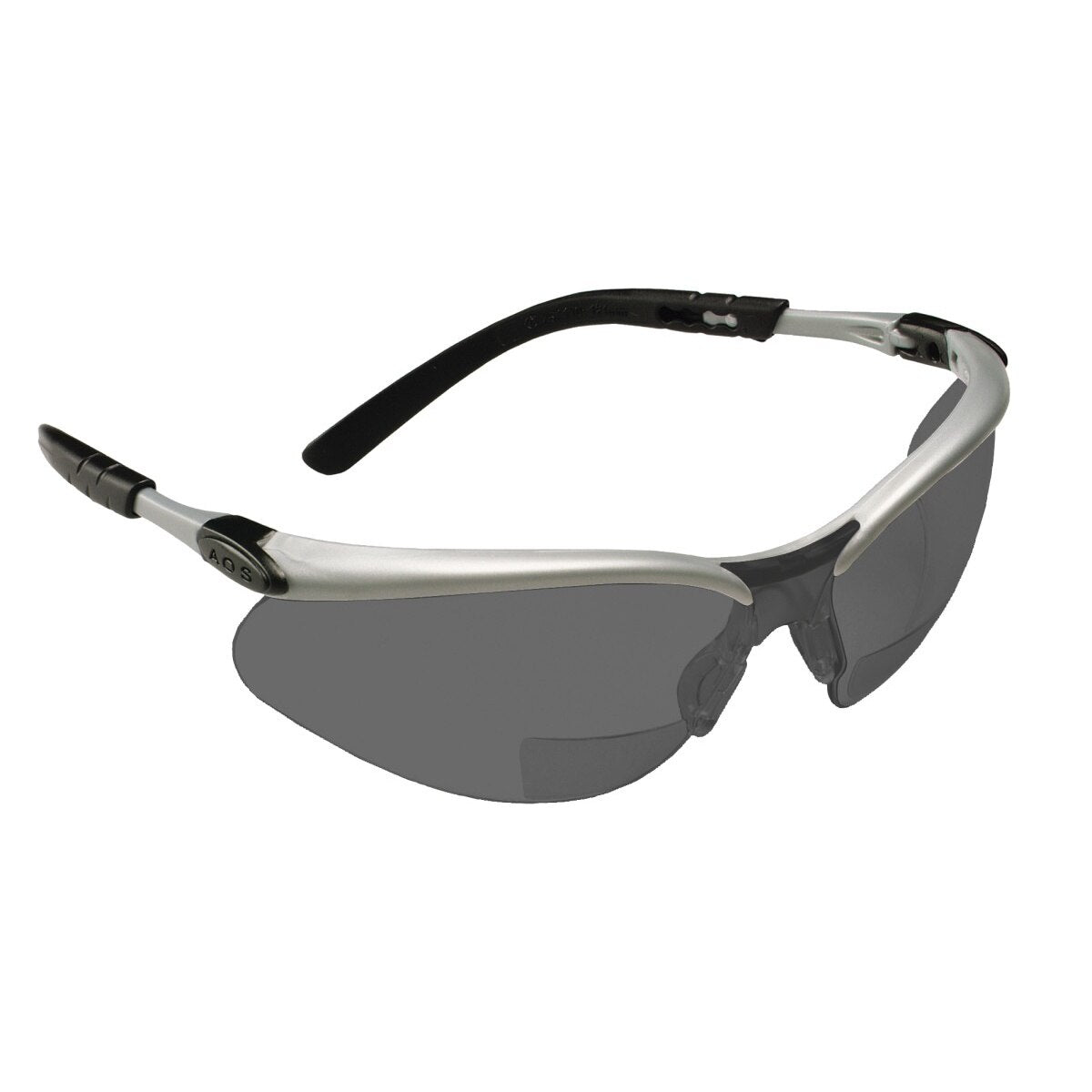 3M 11378-00000-20 Safety Glasses with Readers, +2.0 Diopter, ANSI Z87, Anti-Fog Anti-Scratch Gray Lens, Silver Frame, Adjustable Length Temples and Lens Angle (7000127493)  - (20Pack)