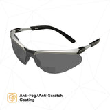 3M 11378-00000-20 Safety Glasses with Readers, +2.0 Diopter, ANSI Z87, Anti-Fog Anti-Scratch Gray Lens, Silver Frame, Adjustable Length Temples and Lens Angle (7000127493)  - (20Pack) - 4