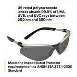 3M 11378-00000-20 Safety Glasses with Readers, +2.0 Diopter, ANSI Z87, Anti-Fog Anti-Scratch Gray Lens, Silver Frame, Adjustable Length Temples and Lens Angle (7000127493)  - (20Pack) - 6