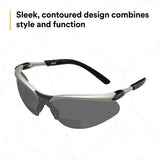 3M 11378-00000-20 Safety Glasses with Readers, +2.0 Diopter, ANSI Z87, Anti-Fog Anti-Scratch Gray Lens, Silver Frame, Adjustable Length Temples and Lens Angle (7000127493)  - (20Pack) - 7