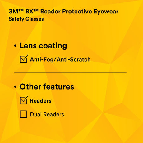 3M 11378-00000-20 Safety Glasses with Readers, +2.0 Diopter, ANSI Z87, Anti-Fog Anti-Scratch Gray Lens, Silver Frame, Adjustable Length Temples and Lens Angle (7000127493)  - (20Pack) - 8