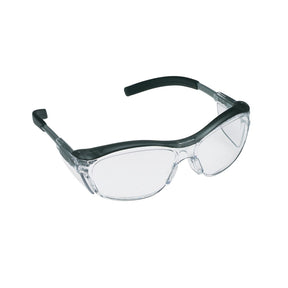 3M 7000127497 Nuvo ANSI Z87 Anti-Fog Clear Lens Safety Glasses with Retro Gray Frame, Soft Nose Bridge, and Side Shields  - (20Pack)