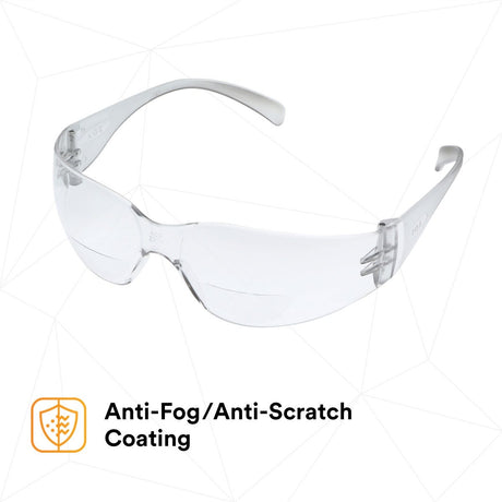 3M 11513-00000-20 Virtua Safety Glasses with Readers, +1.5 Diopter, Anti-Fog Clear Lens, Clear Frame (7000127511)  - (20Pack) - 3