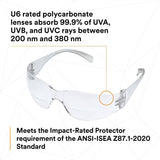 3M 11514-00000-20 Virtua Safety Glasses with Readers, +2.0 Diopter, Clear Anti-Fog Polycarbonate Lens, Clear Frame, ANSI Z87.1-2015 (7000127512)  - (20Pack) - 7