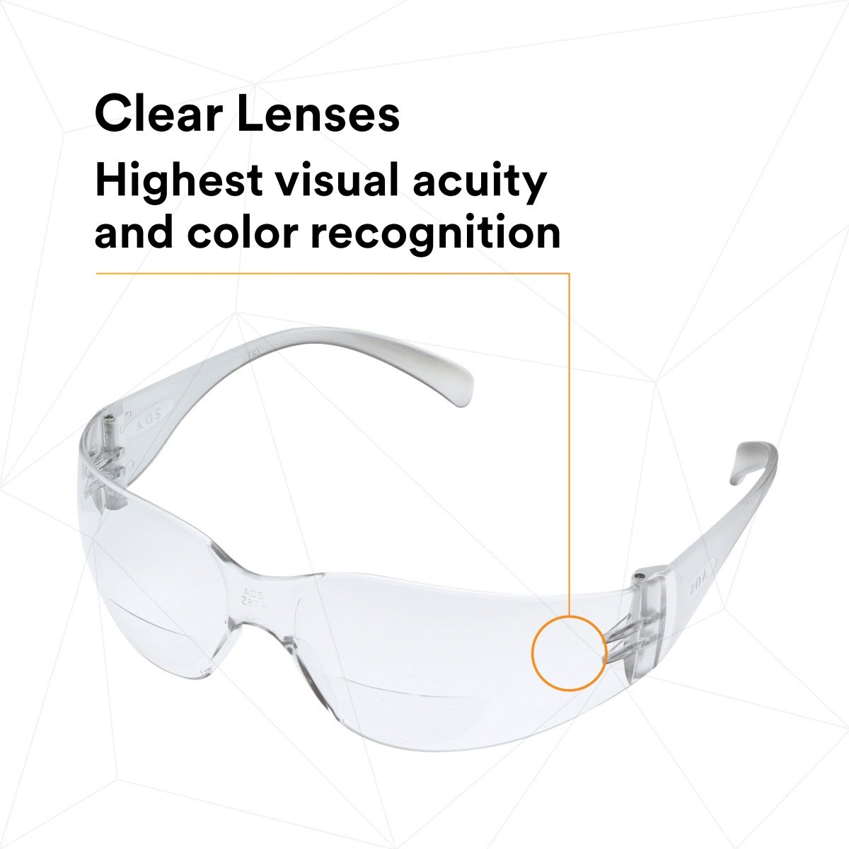 3M 11515-00000-20 Virtua Safety Glasses Reader Protective Eyewear, +2.5 Diopter, Anti-Fog Clear Lens, Clear Frame, ANSI Z87.1-2015 (7000127513)  - (20Pack) - 6