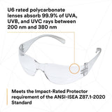 3M 11515-00000-20 Virtua Safety Glasses Reader Protective Eyewear, +2.5 Diopter, Anti-Fog Clear Lens, Clear Frame, ANSI Z87.1-2015 (7000127513)  - (20Pack) - 7