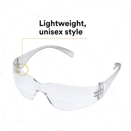 3M 11515-00000-20 Virtua Safety Glasses Reader Protective Eyewear, +2.5 Diopter, Anti-Fog Clear Lens, Clear Frame, ANSI Z87.1-2015 (7000127513)  - (20Pack) - 8